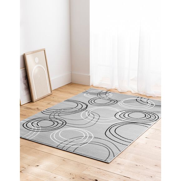 Tapis motifs cercles (gris) Tapis motifs cercles (gris)
